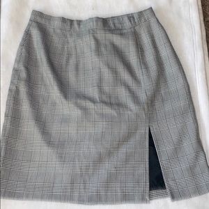 vintage black and white plaid skirt